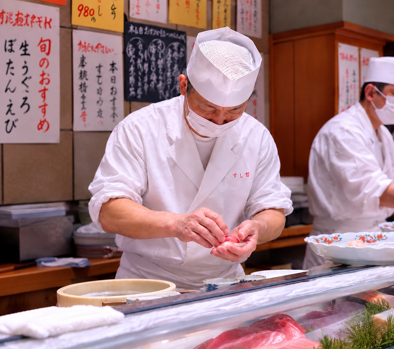 すしを握る職人